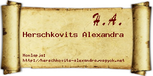 Herschkovits Alexandra névjegykártya